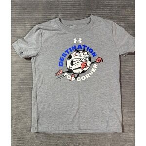 Under Armour heather gray "Destination Top Corner" soccer graphic t-shirt 5t